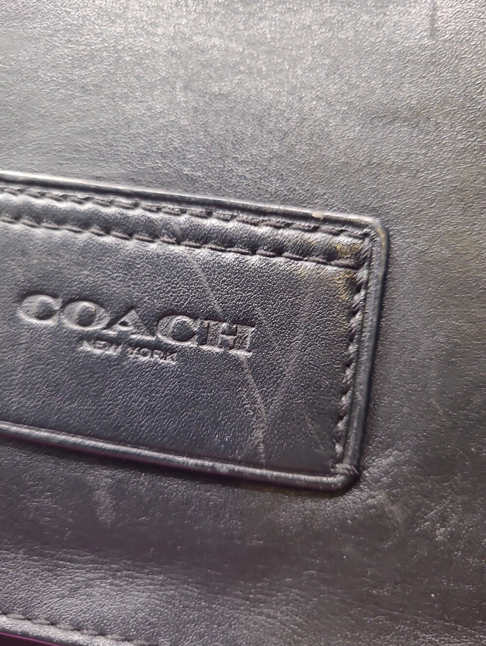 COACH C2713 Men's Track Messenger Bag Black Smooth Calf Leather - Picture 13 of 16